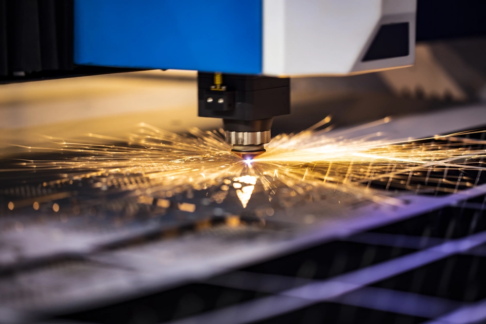 Dolphin Handheld Laser Marking Machine application on large metal structural component.